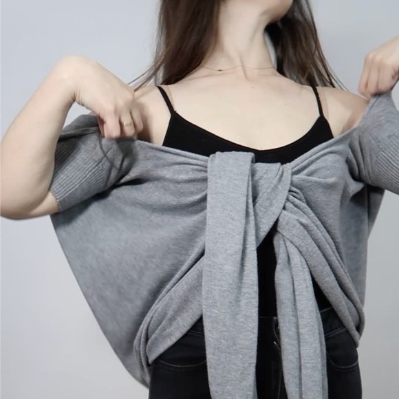 *Grey Shawl, Cardigan, Wrap - Picture 4 of 4